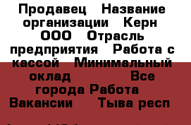 Продавец › Название организации ­ Керн, ООО › Отрасль предприятия ­ Работа с кассой › Минимальный оклад ­ 14 000 - Все города Работа » Вакансии   . Тыва респ.